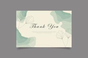 thank you card template design vector