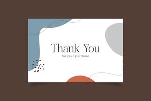 thank you card template design vector