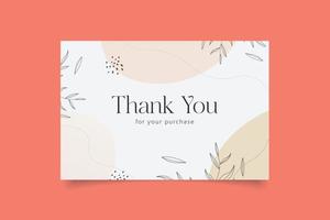 thank you card template design vector