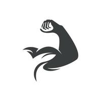 Arm muscle silhouette logo biceps icon vector