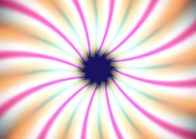 Abstract swirling radial pattern background of pink, yellow and green stripes. Helix sunburst vector background