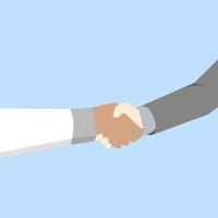 Teamwork concept, collaborative teamwork. partnership and social relations in business hand in hand, complete meeting, handshake of happy business people after contract agreement to become partners. vector