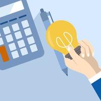 Energy bill payment and monthly electricity reading concept. Raising utility bills and electricity bill receipt vector illustration. energy cost calculation.