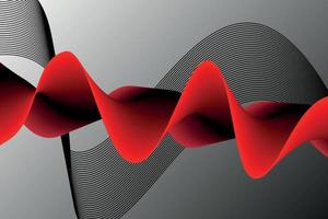 red and black wave abstract background, suitable for landing page and computer desktop background. 3d vector