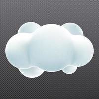 3d realista burbuja nube vector