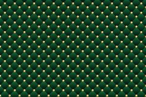 emerald green luxury pattern background with gold button vector