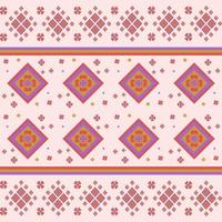 Pink and violet flower in geometric seamless pattern in vector illustration design for tile, scarf, carpet, wrapping paper, fabric and more