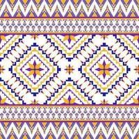 amarillo y azul étnico geométrico sin costura modelo en vector ilustración diseño para bufanda, alfombra, tela y más