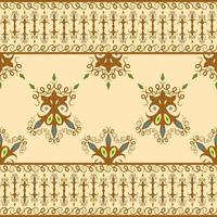 Folk ethnic seamless pattern in earth tone in vector illustration design for mat, scarf, carpet, wrapping paper, tile and more