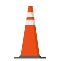 Traffic cone in flat vector illustration design