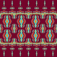 Geometric seamless pattern in red, yellow and blue, ethnic style in vector illustration design for scarf, carpat, mat, clothing and more
