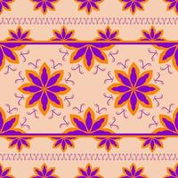 Violet and orange flower seamless pattern in vector illustration design for scarf, carpet, tile, wrapping paper and more