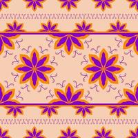 Violet and orange flower seamless pattern in vector illustration design for scarf, carpet, tile, wrapping paper and more