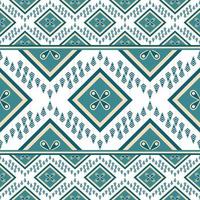 Geometric seamless pattern in green and light brown vector illustration design for scarf, tile, mat, clothing and more