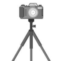 Camera on tripod on white background inf flat design vector