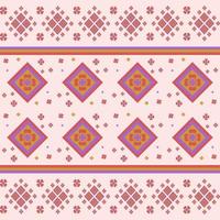 Pink and violet flower in geometric seamless pattern in vector illustration design for tile, scarf, carpet, wrapping paper, fabric and more