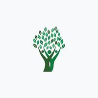 human shaped tree abstract logo vector