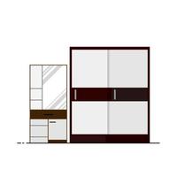 Vanity cabinet with wardrope on white background in flat vector illustration design