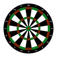 Dartboard, Dart target in red, green, black and white in vector illustration design