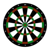 Dartboard, Dart target in red, green, black and white in vector illustration design