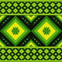 Green leaf in geometric seamless pattern in vector illustration design for scarf, silk, fabric, carpet and more