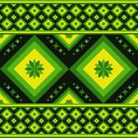 Green leaf in geometric seamless pattern in vector illustration design for scarf, silk, fabric, carpet and more