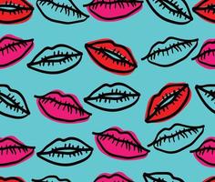 seamless pattern with lip style vector