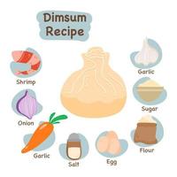 dimsum ilustración receta concepto vector