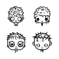 Looking for something cute and creepy Check out our kawaii zombie head collection. Each one Hand drawn with love, these illustrations are sure to bring some undead fun to your project vector