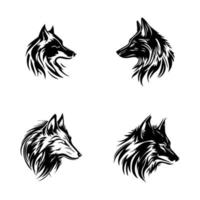 Howl at the moon with our angry wolf logo silhouette collection. Hand drawn with love, these illustrations are sure to add a touch of wildness and strength to your project vector