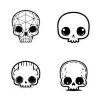 Add a touch of cute creepiness to your project with our cute kawaii skull head logo collection. Hand drawn with love, these illustrations are sure to add a unique and playful twist vector