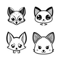 Get ready to slyly charm with our cute kawaii fox head collection. Hand drawn with love, these illustrations are sure to add a touch of whimsy to your project vector