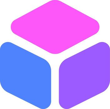 Geometric icon of illusion cube from rhombuses. Group of rhombus forming a cube. Illustration of geometric for graphic resource. Simple shape of geometry for design element, decoration, sign or symbol vector