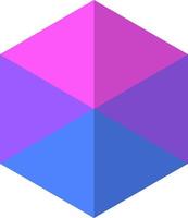 Geometric icon of illusion cube from triangles. Group of triangle in a cube. Illustration of geometric for graphic resource. Simple shape of geometry for design element, decoration, sign or symbol vector