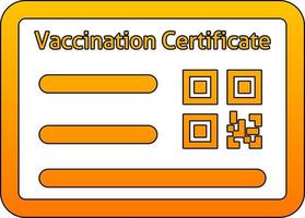 Vaccination certificate. Card of vaccine certificate for permission and admission. Vector illustration of vaccine card for medical graphic resource about virus and pandemic. COVID-19 social issue