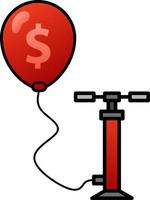 Inflation illustration. Balloon of currency for inflation illustration. International issues of economic and finance. Graphic resource for social issue about recession economy global vector