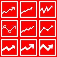 Graph icon set. Vector illustration of graph arrow for business, statistic, finance or economy. Graphic resources of graph icon for design illustration regarding the inflation in the world