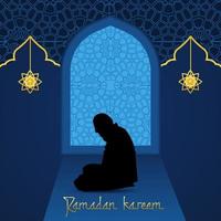 Ramadan Kareem Islamic Festival Community Prayers Background Template vector