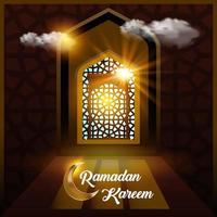 Ramadan Kareem Islamic Festival Community Prayers Background Template vector