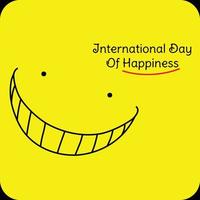national or international day of happiness march, design template with happy face vector