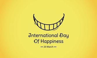 nacional o internacional día de felicidad 20 marzo, diseño modelo vector