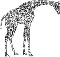 Giraffe Mandala Coloring Page vector