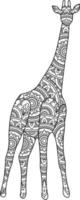 jirafa mandala colorante página vector