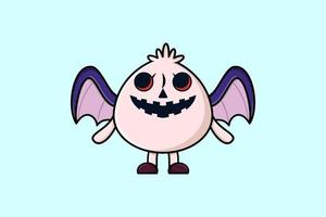 Cute mascot cartoon Dim sum character Scary bats vector