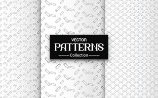 A collection of white and black patterns. vector