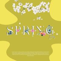 Spring Social media post Spring Social media template Spring Colorful Post vector