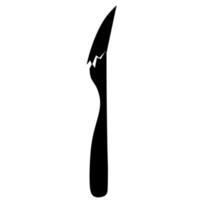 roto y doblado cena cuchillo vector ilustración. restaurante cuchillería diseño. aislado en un blanco antecedentes.