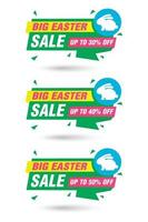 Special offer spring sale green labels set. Sale 30, 40, 50 off discount vector