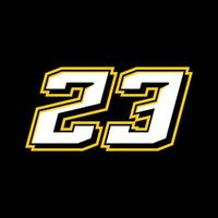 Sport Racing Number 23 logo design vector