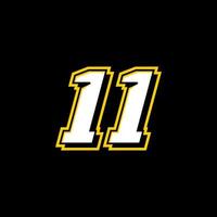 Sport Racing Number 11 logo design vector